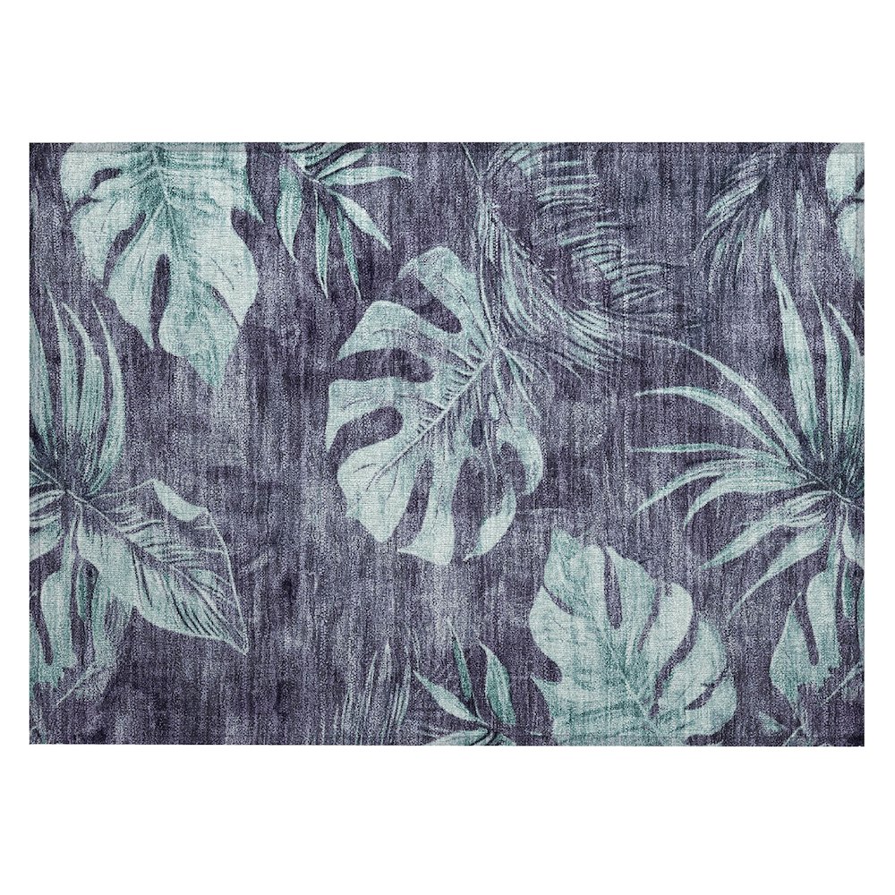 Machine Washable Indoor/Outdoor Chantille Blue 1'8" x 2'6" Rug. Picture 1