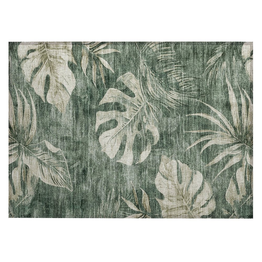 Machine Washable Indoor/Outdoor Chantille Fern 1'8" x 2'6" Rug. Picture 1