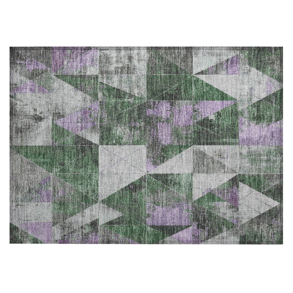 Machine Washable Indoor/Outdoor Chantille Emerald 1'8" x 2'6" Rug. Picture 1