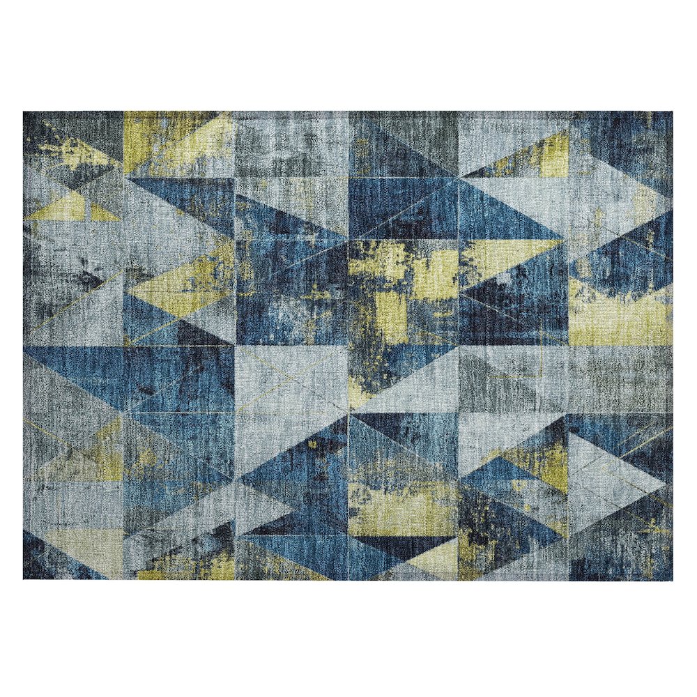 Machine Washable Indoor/Outdoor Chantille Navy 1'8" x 2'6" Rug. Picture 1