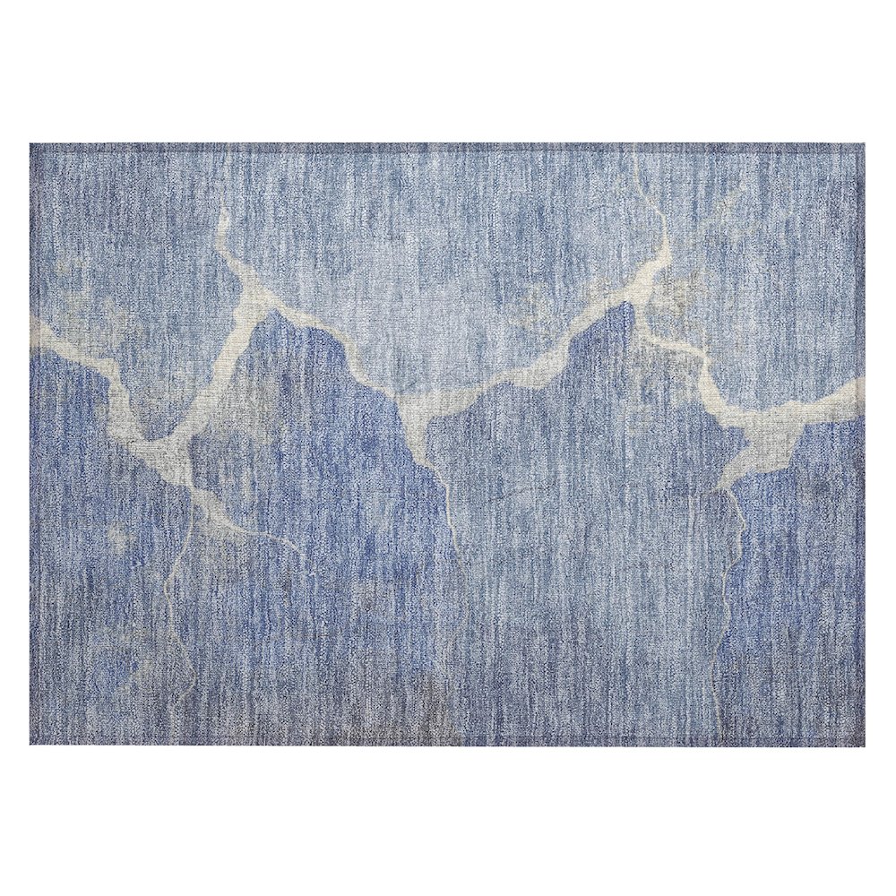 Machine Washable Indoor/Outdoor Chantille Denim 1'8" x 2'6" Rug. Picture 1
