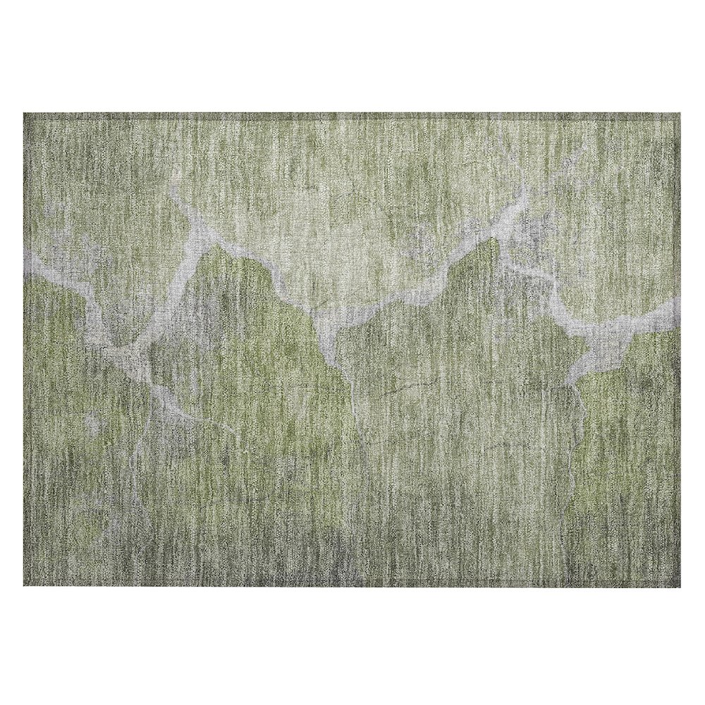 Machine Washable Indoor/Outdoor Chantille Green 1'8" x 2'6" Rug. Picture 1
