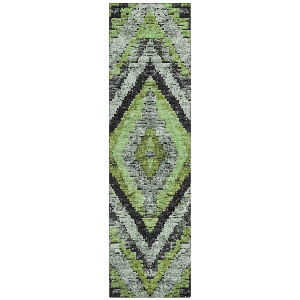 Machine Washable Indoor/Outdoor Chantille Aloe 2'3" x 7'6" Runner Rug. Picture 1