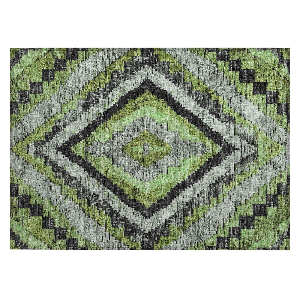Machine Washable Indoor/Outdoor Chantille Aloe 1'8" x 2'6" Rug. Picture 1