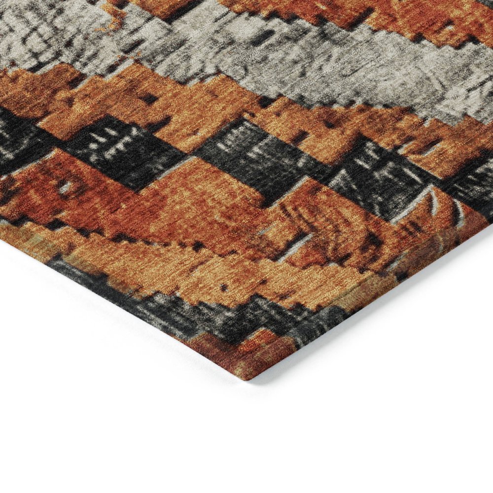 Machine Washable Indoor/Outdoor Chantille Terracotta 1'8" x 2'6" Rug. Picture 3