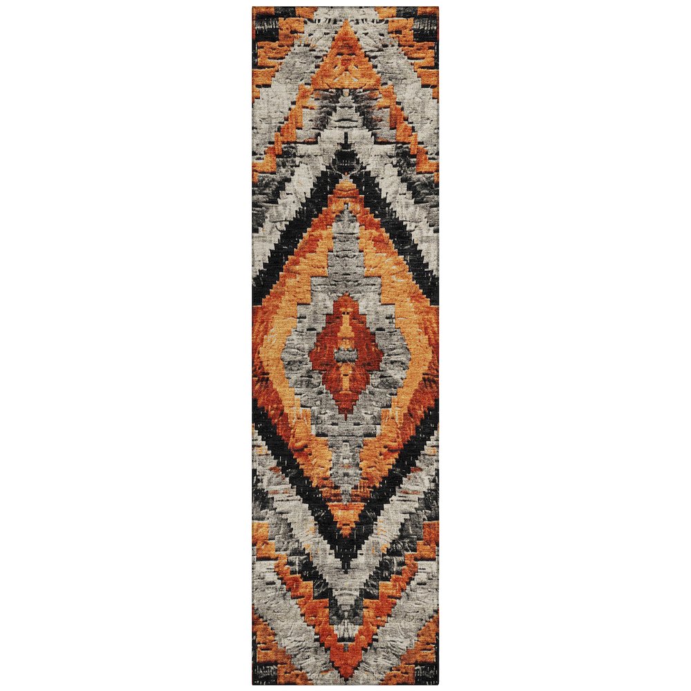 Machine Washable Indoor/Outdoor Chantille Terracotta 2'3" x 7'6" Runner Rug. Picture 1