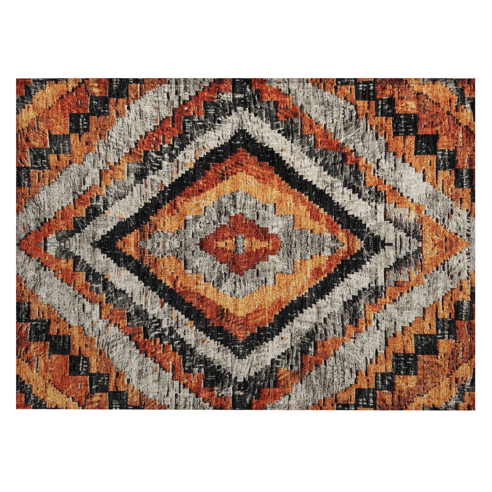 Machine Washable Indoor/Outdoor Chantille Terracotta 1'8" x 2'6" Rug. Picture 1