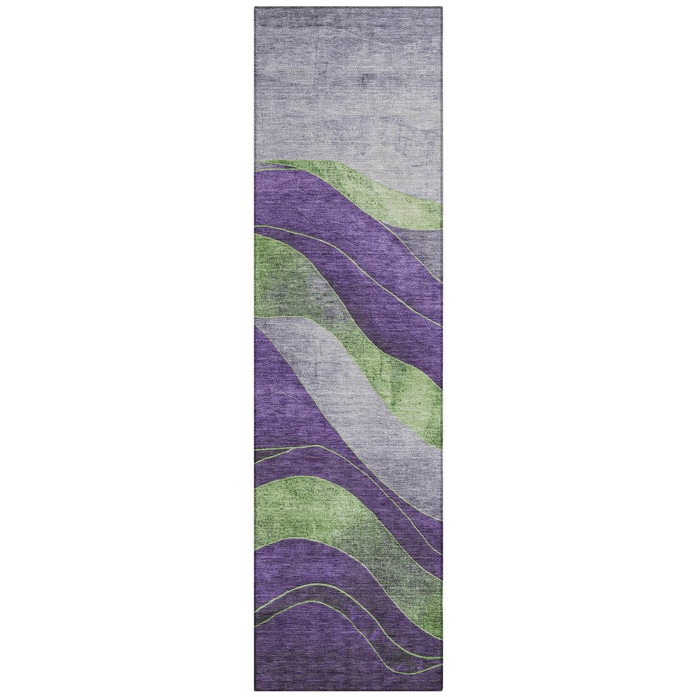 Machine Washable Indoor/Outdoor Chantille Purple 2'3" x 7'6" Runner Rug. Picture 1