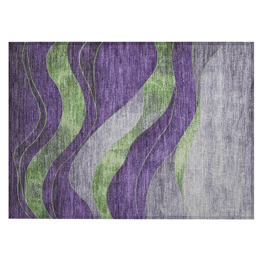Machine Washable Indoor/Outdoor Chantille Purple 1'8" x 2'6" Rug. Picture 1