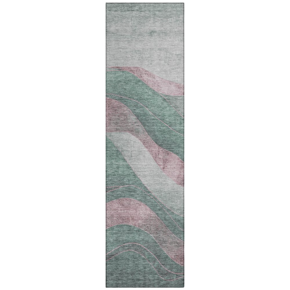 Machine Washable Indoor/Outdoor Chantille Sage 2'3" x 7'6" Runner Rug. Picture 1