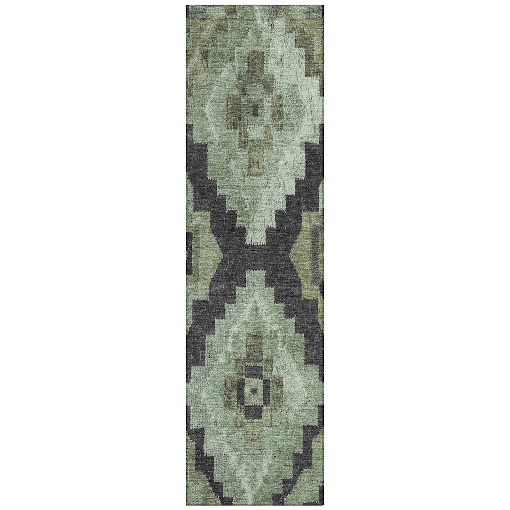 Machine Washable Indoor/Outdoor Chantille Aloe 2'3" x 7'6" Runner Rug. Picture 1