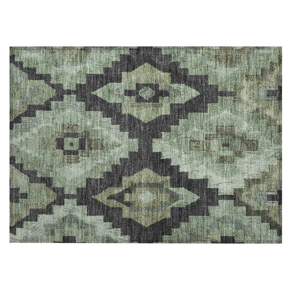 Machine Washable Indoor/Outdoor Chantille Aloe 1'8" x 2'6" Rug. Picture 1
