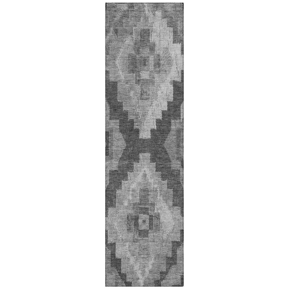 Machine Washable Indoor/Outdoor Chantille Gray 2'3" x 7'6" Runner Rug. Picture 1
