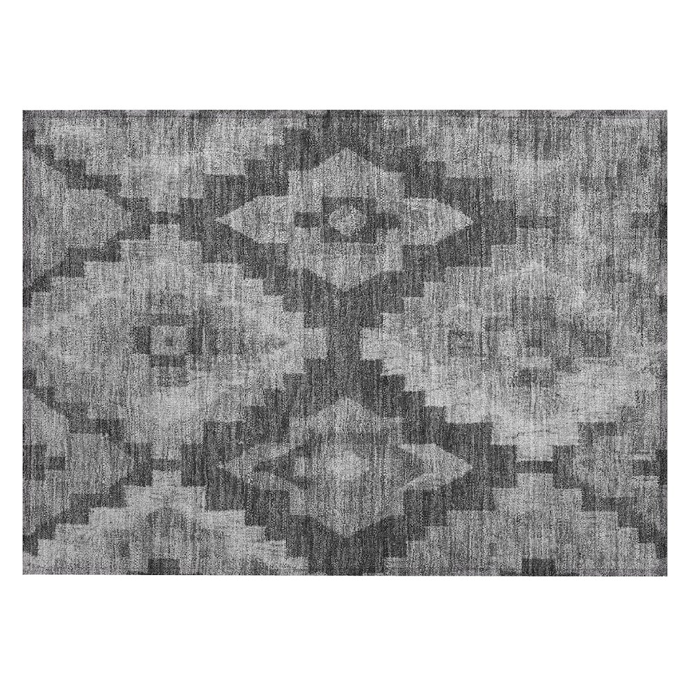 Machine Washable Indoor/Outdoor Chantille Gray 1'8" x 2'6" Rug. Picture 1