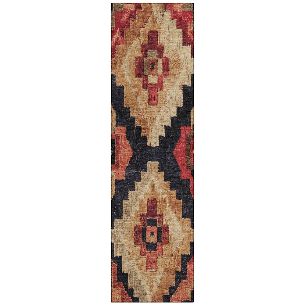 Machine Washable Indoor/Outdoor Chantille Rust 2'3" x 7'6" Runner Rug. Picture 1