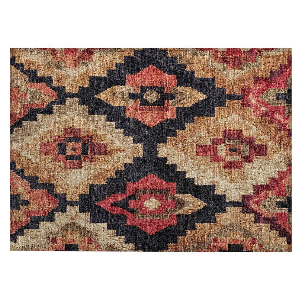 Machine Washable Indoor/Outdoor Chantille Rust 1'8" x 2'6" Rug. Picture 1
