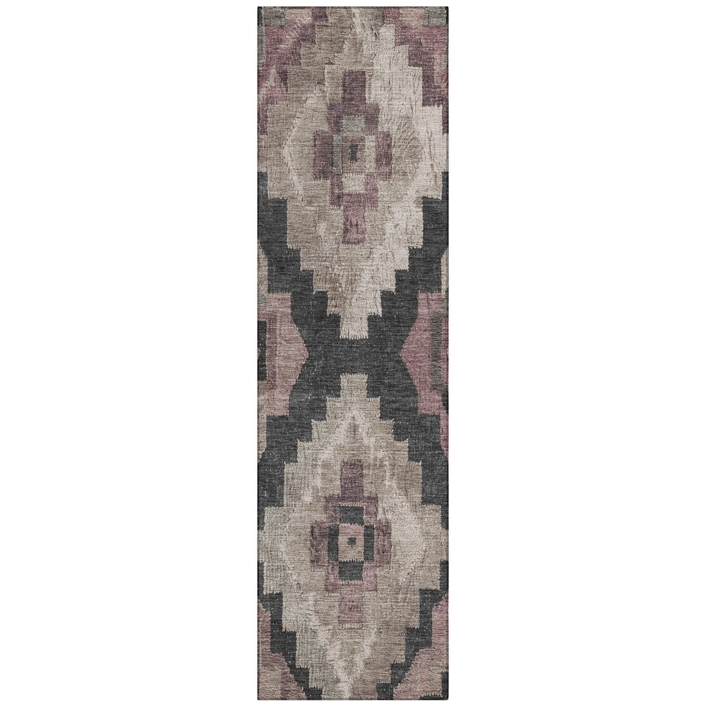 Machine Washable Indoor/Outdoor Chantille Taupe 2'3" x 7'6" Runner Rug. Picture 1