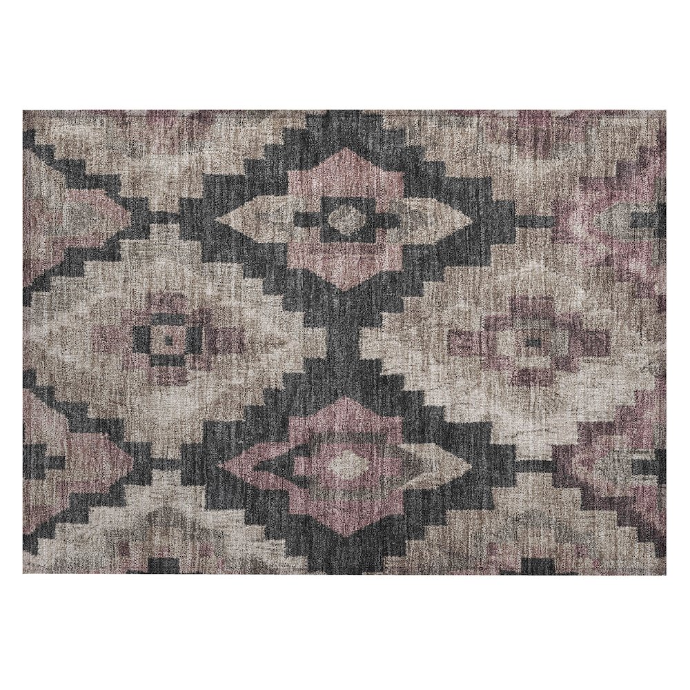 Machine Washable Indoor/Outdoor Chantille Taupe 1'8" x 2'6" Rug. Picture 1