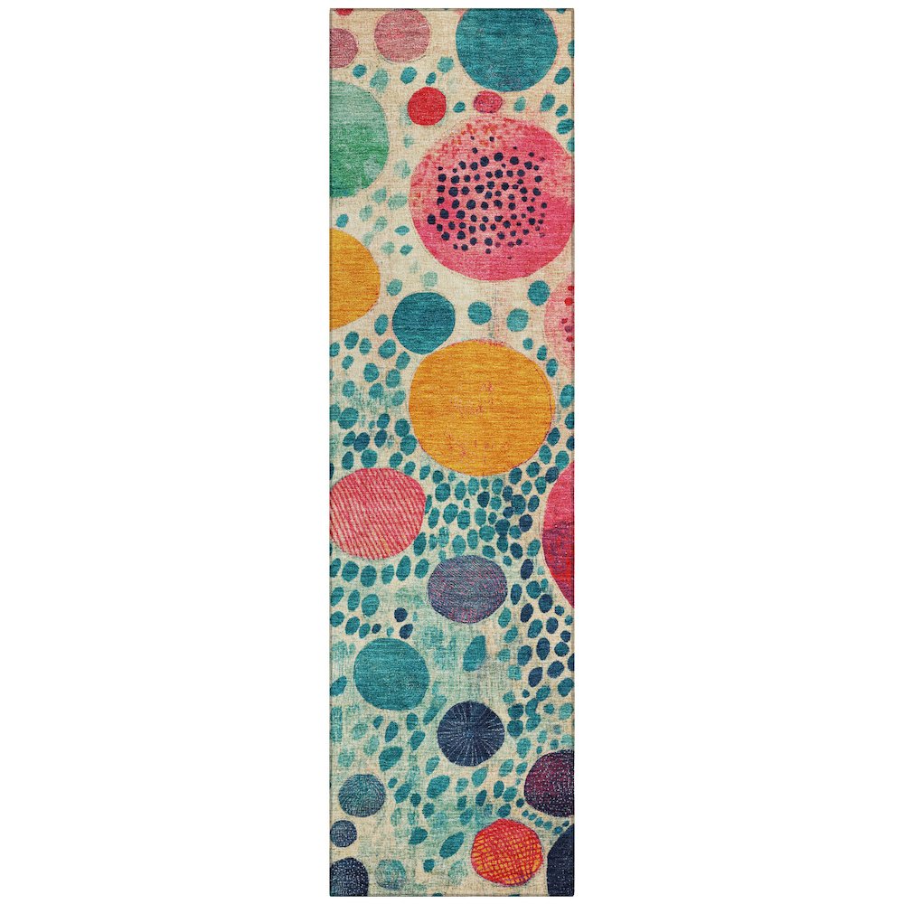 Machine Washable Indoor/Outdoor Chantille Teal 2'3" x 7'6" Runner Rug. Picture 1