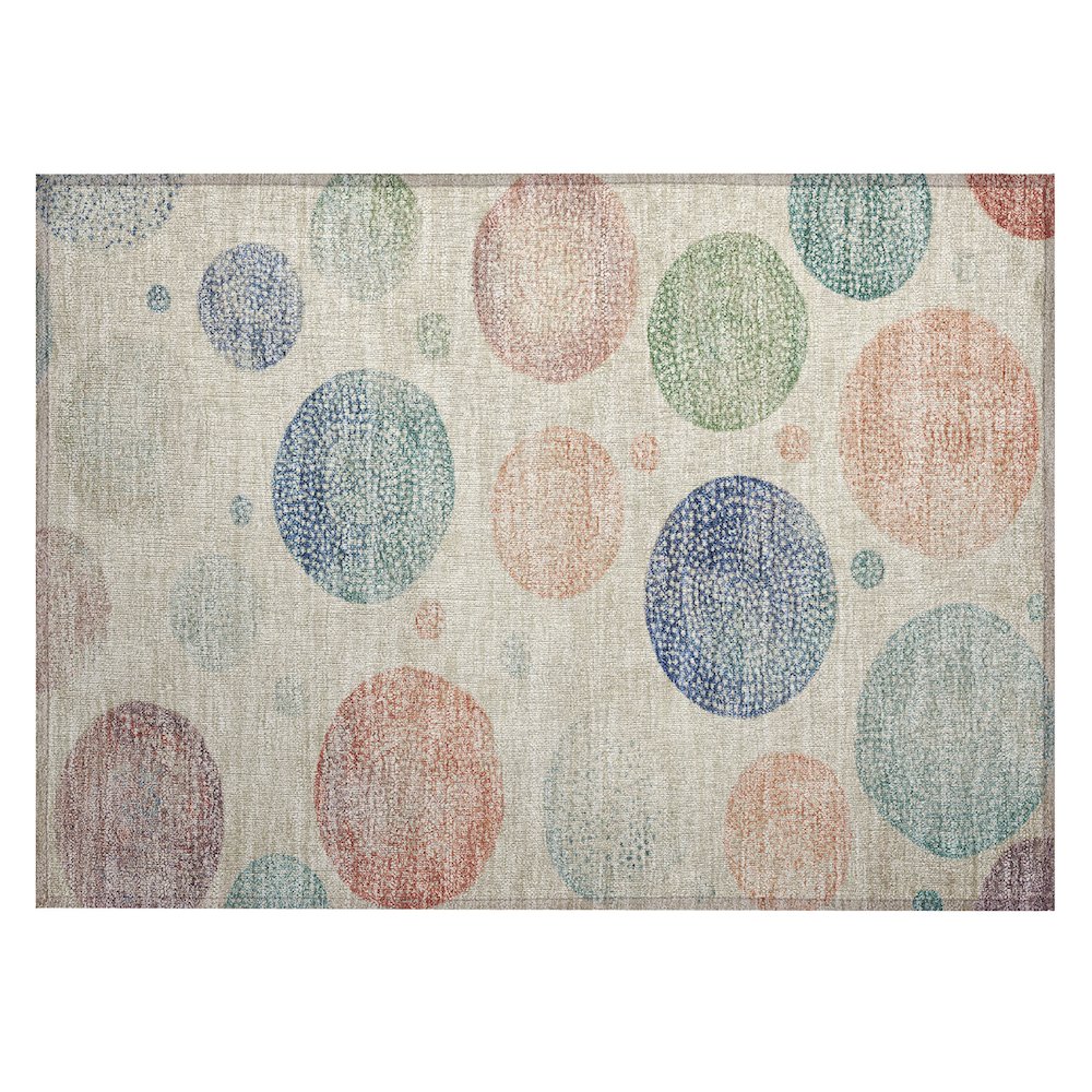 Machine Washable Indoor/Outdoor Chantille Ivory 1'8" x 2'6" Rug. Picture 1