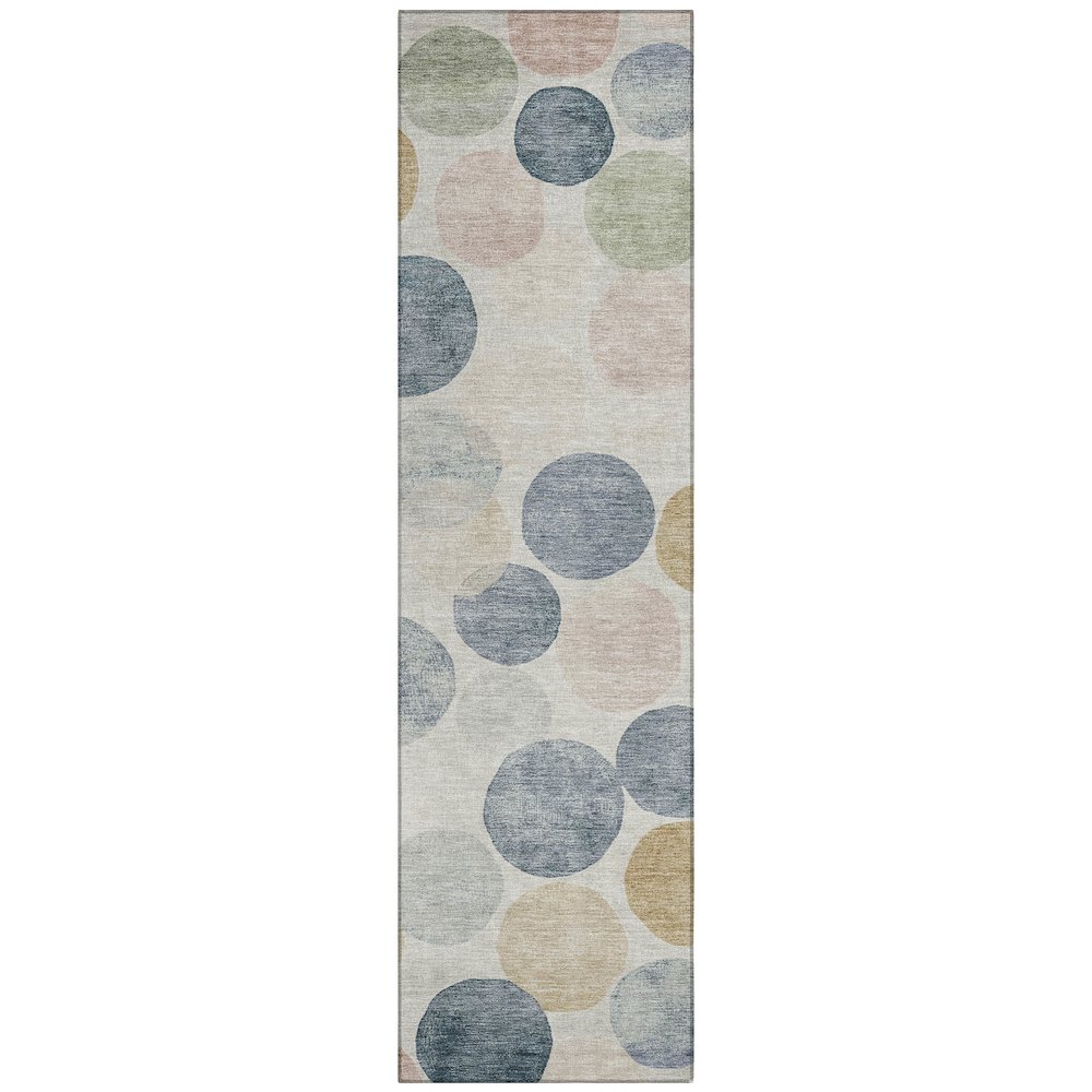 Machine Washable Indoor/Outdoor Chantille Beige 2'3" x 7'6" Runner Rug. Picture 1