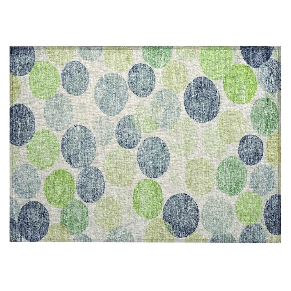 Machine Washable Indoor/Outdoor Chantille Navy 1'8" x 2'6" Rug. Picture 1