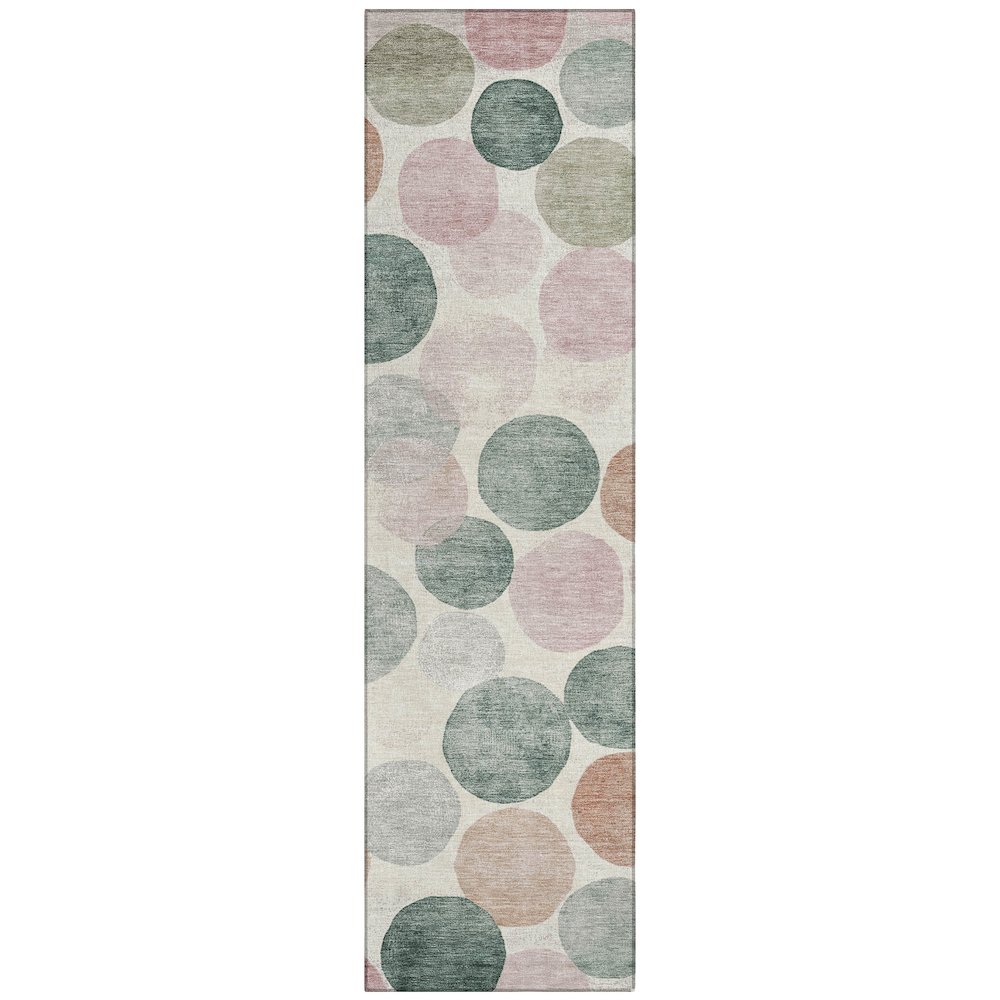 Machine Washable Indoor/Outdoor Chantille Salmon 2'3" x 7'6" Runner Rug. Picture 1