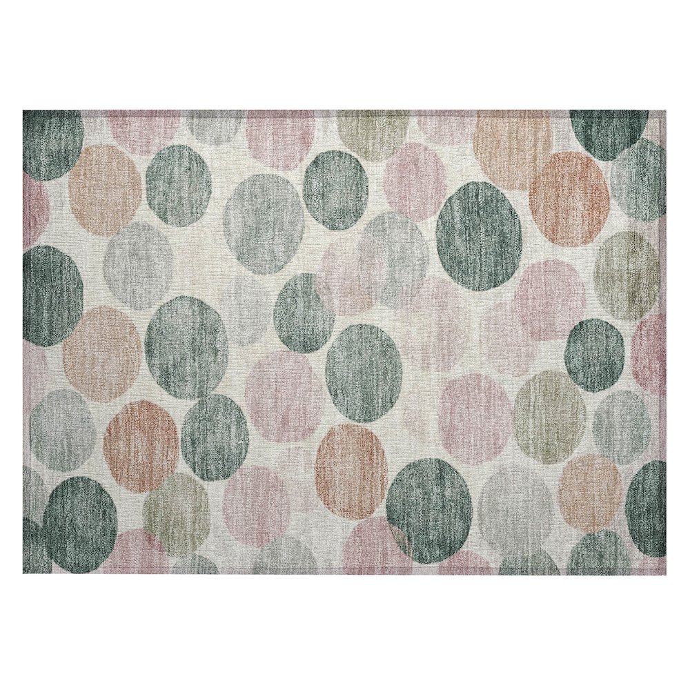Machine Washable Indoor/Outdoor Chantille Salmon 1'8" x 2'6" Rug. Picture 1