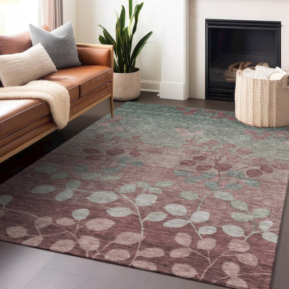 Machine Washable Indoor/Outdoor Chantille Blush 2'6" x 3'10" Rug. Picture 5