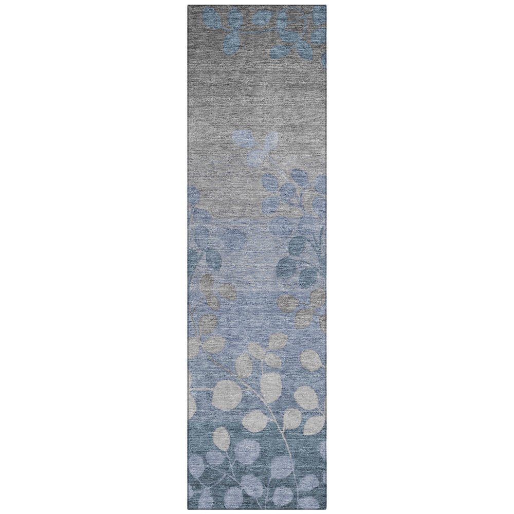 Machine Washable Indoor/Outdoor Chantille Denim 2'3" x 7'6" Runner Rug. Picture 1