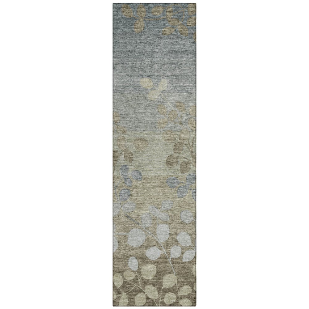 Machine Washable Indoor/Outdoor Chantille Khaki 2'3" x 7'6" Runner Rug. Picture 1