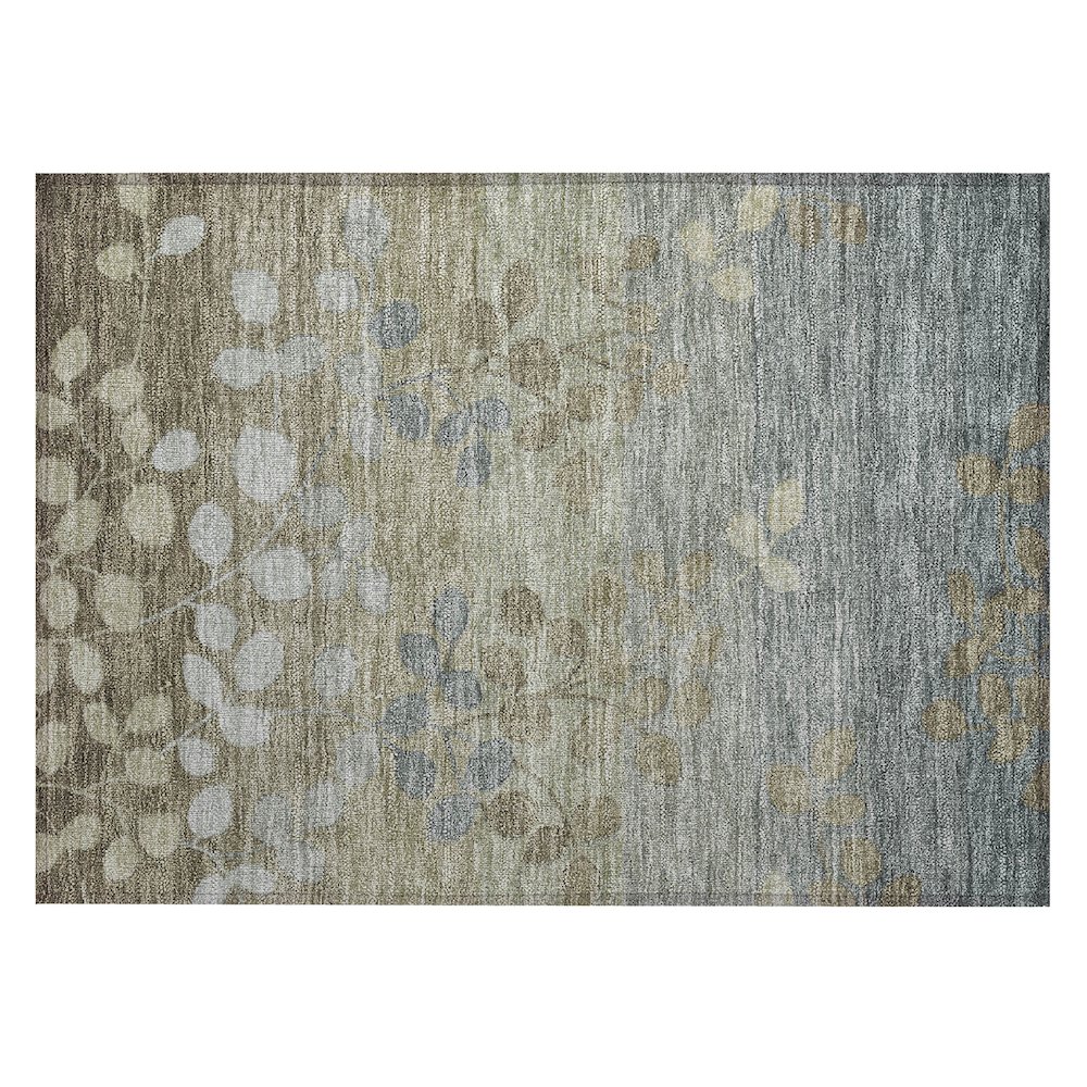 Machine Washable Indoor/Outdoor Chantille Khaki 1'8" x 2'6" Rug. Picture 1