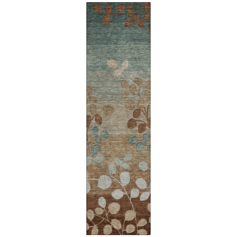 Machine Washable Indoor/Outdoor Chantille Mocha 2'3" x 7'6" Runner Rug. Picture 1