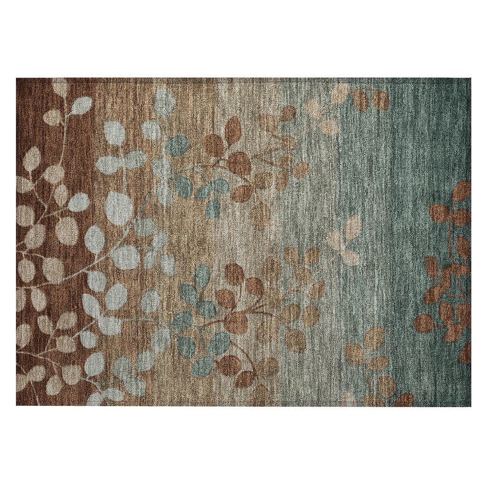 Machine Washable Indoor/Outdoor Chantille Mocha 1'8" x 2'6" Rug. Picture 1
