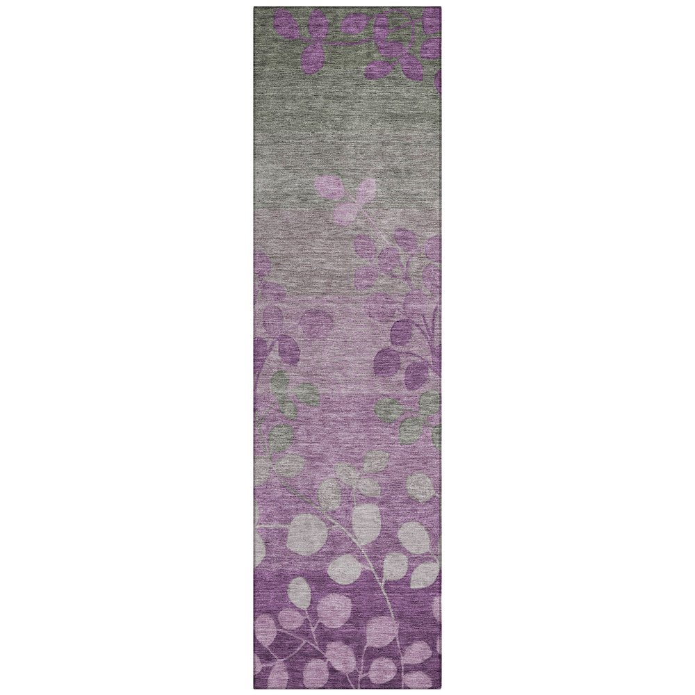 Machine Washable Indoor/Outdoor Chantille Purple 2'3" x 7'6" Runner Rug. Picture 1