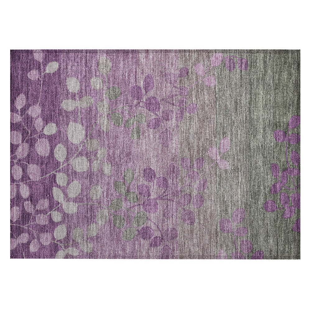 Machine Washable Indoor/Outdoor Chantille Purple 1'8" x 2'6" Rug. Picture 1