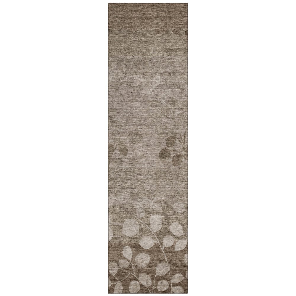 Machine Washable Indoor/Outdoor Chantille Taupe 2'3" x 7'6" Runner Rug. Picture 1