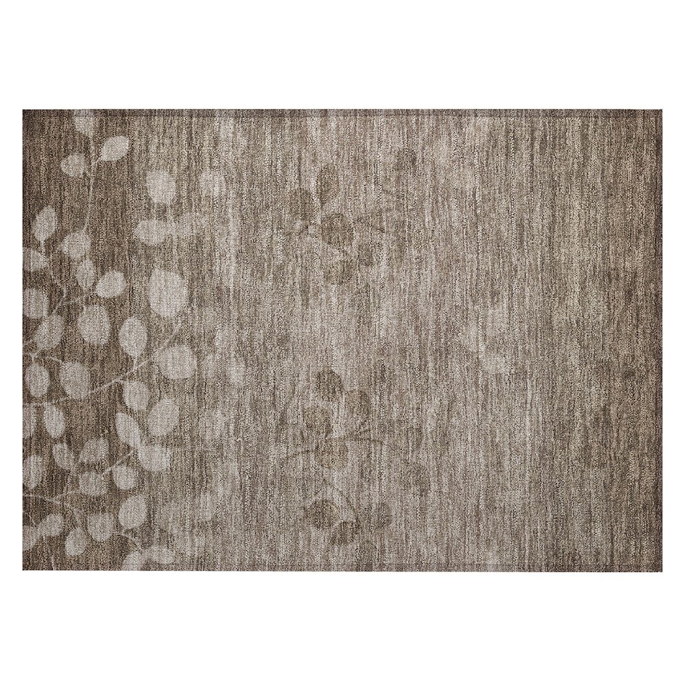 Machine Washable Indoor/Outdoor Chantille Taupe 1'8" x 2'6" Rug. Picture 1