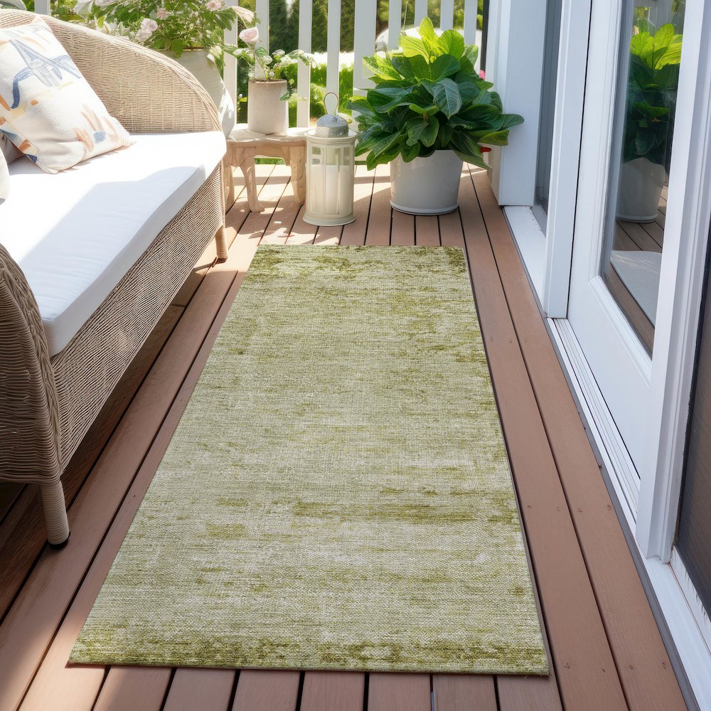 Machine Washable Indoor/Outdoor Chantille Aloe 2'3" x 7'6" Runner Rug. Picture 6