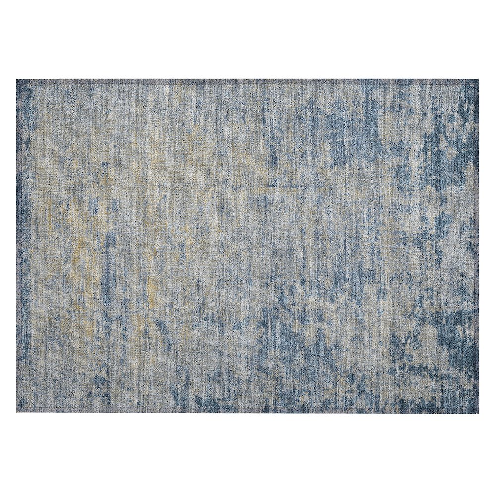 Machine Washable Indoor/Outdoor Chantille Navy 1'8" x 2'6" Rug. Picture 1