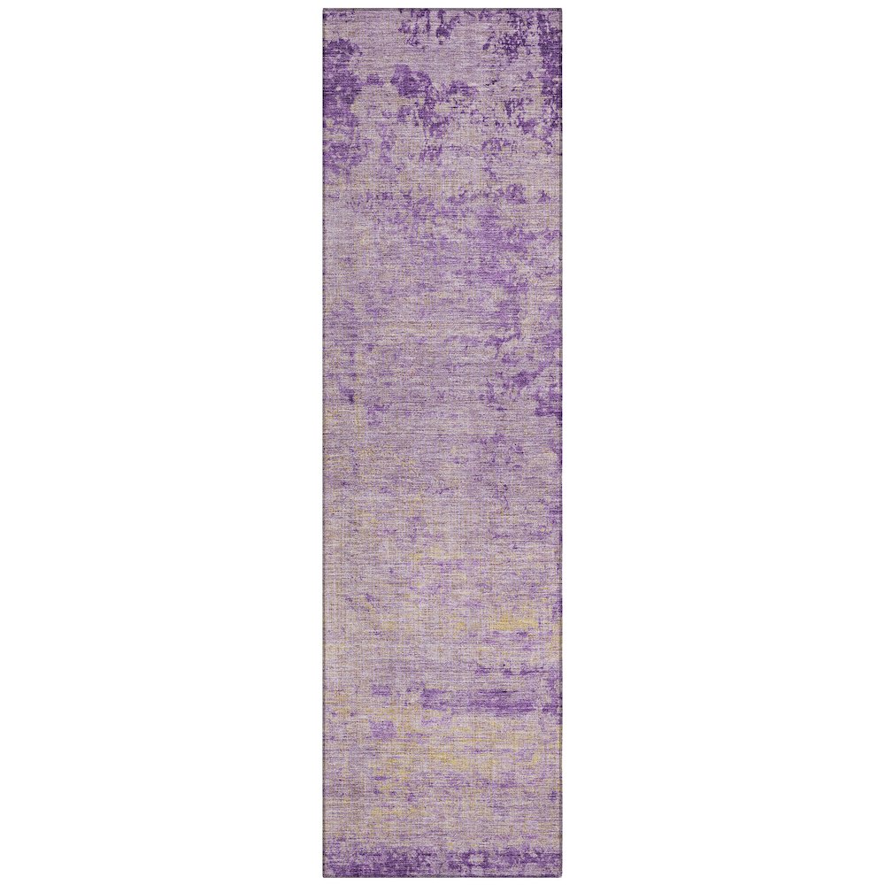 Machine Washable Indoor/Outdoor Chantille Purple 2'3" x 7'6" Runner Rug. Picture 1