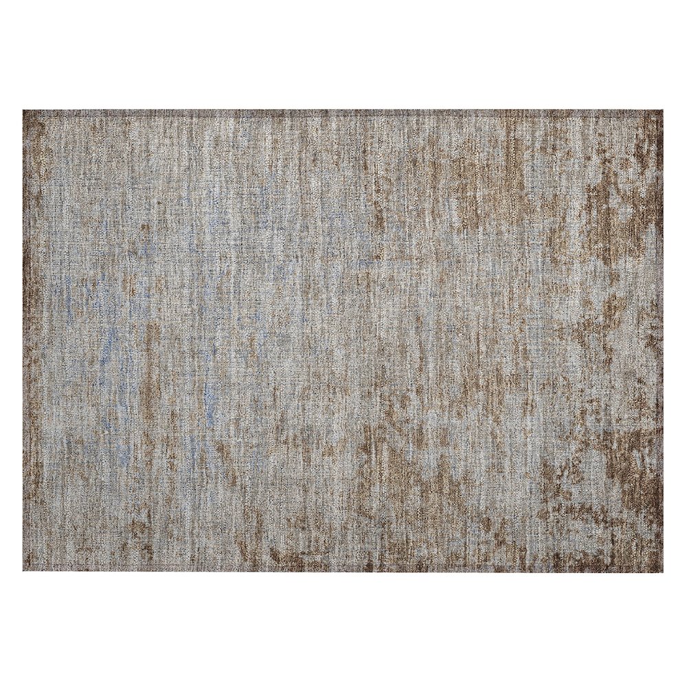 Machine Washable Indoor/Outdoor Chantille Taupe 1'8" x 2'6" Rug. Picture 1