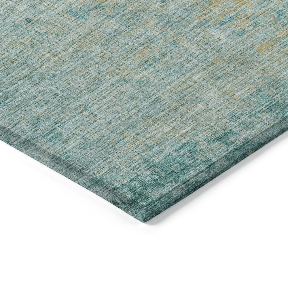 Machine Washable Indoor/Outdoor Chantille Teal 1'8" x 2'6" Rug. Picture 3