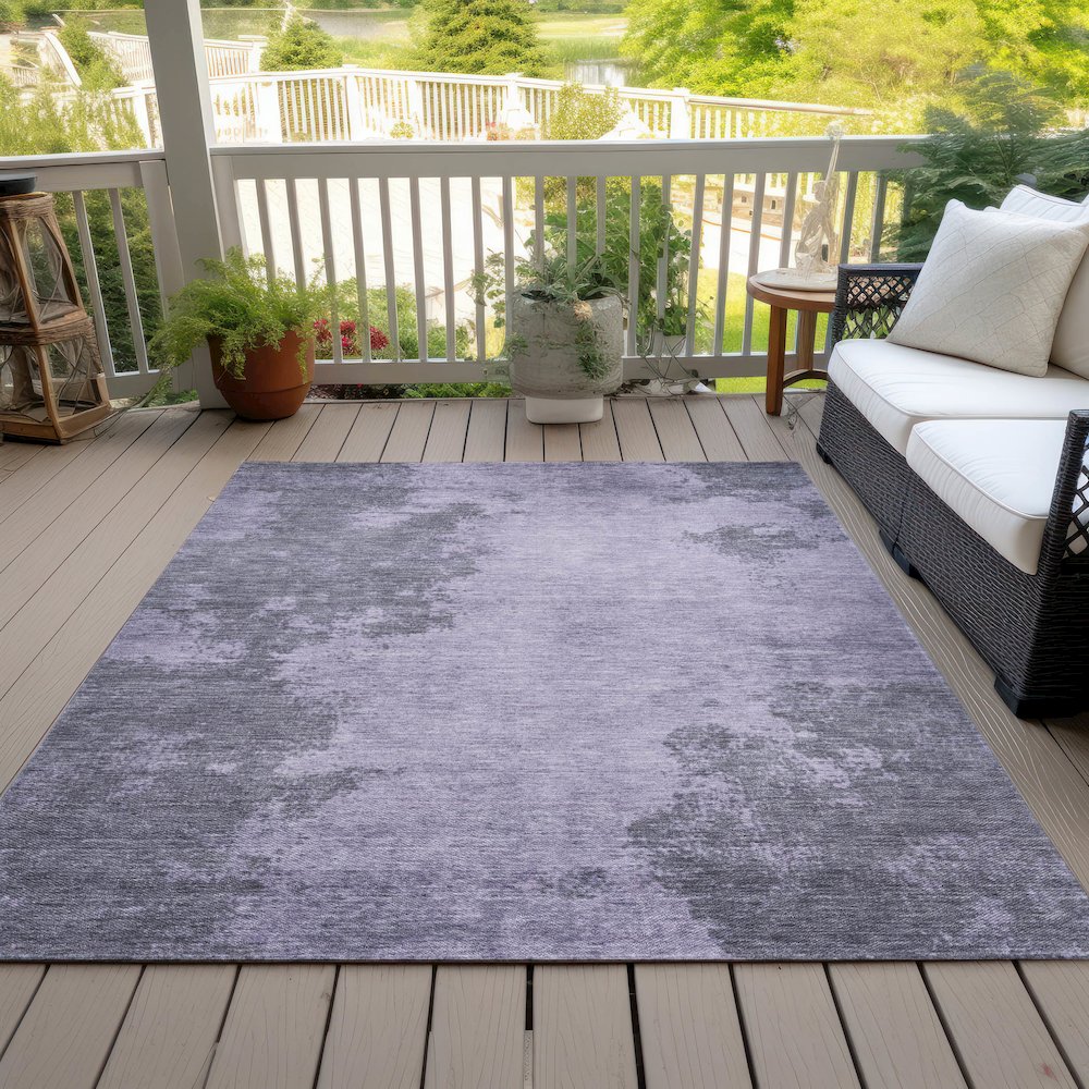 Machine Washable Indoor/Outdoor Chantille Purple 2'6" x 3'10" Rug. Picture 8