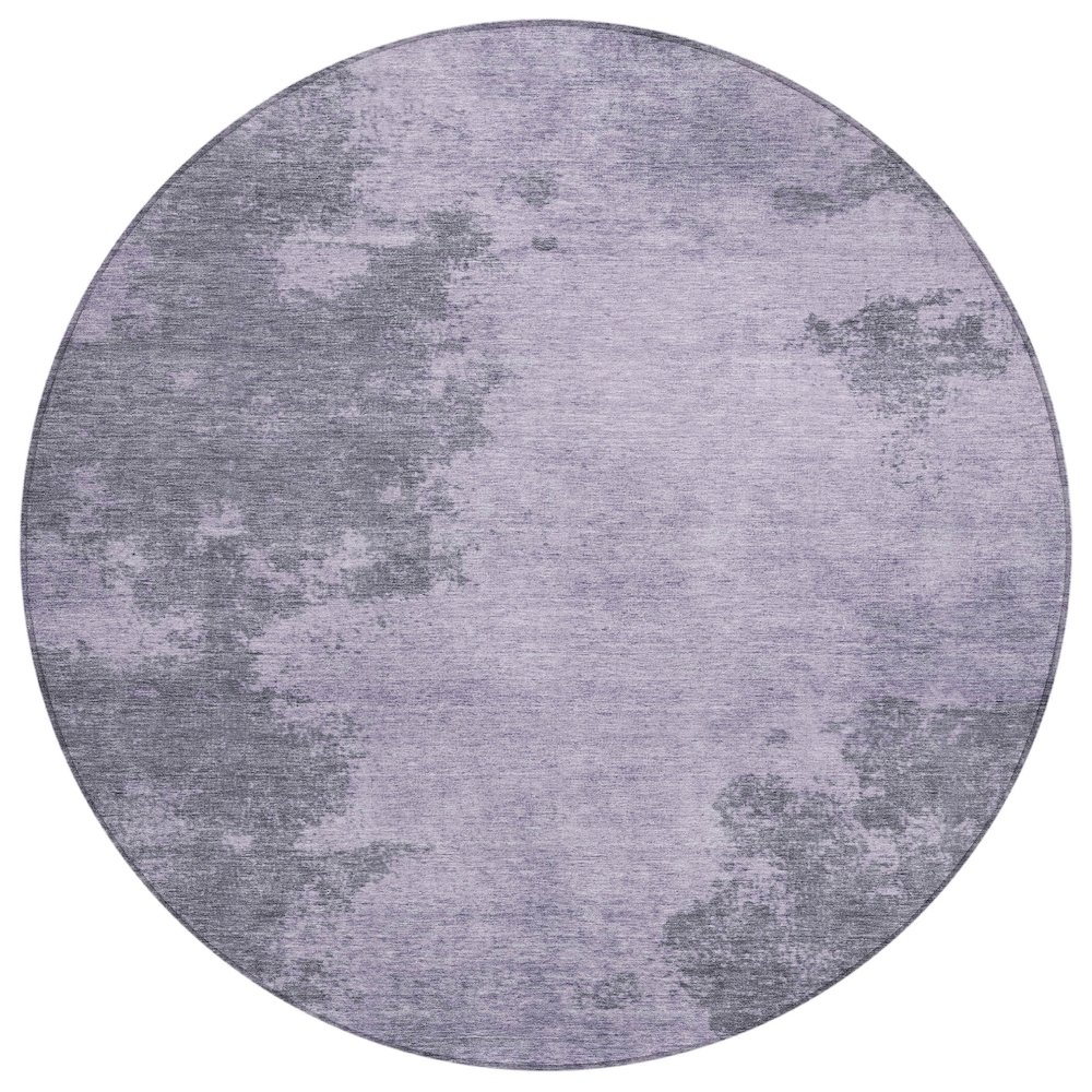 Machine Washable Indoor/Outdoor Chantille Purple 8' x 8' Round Rug. Picture 1