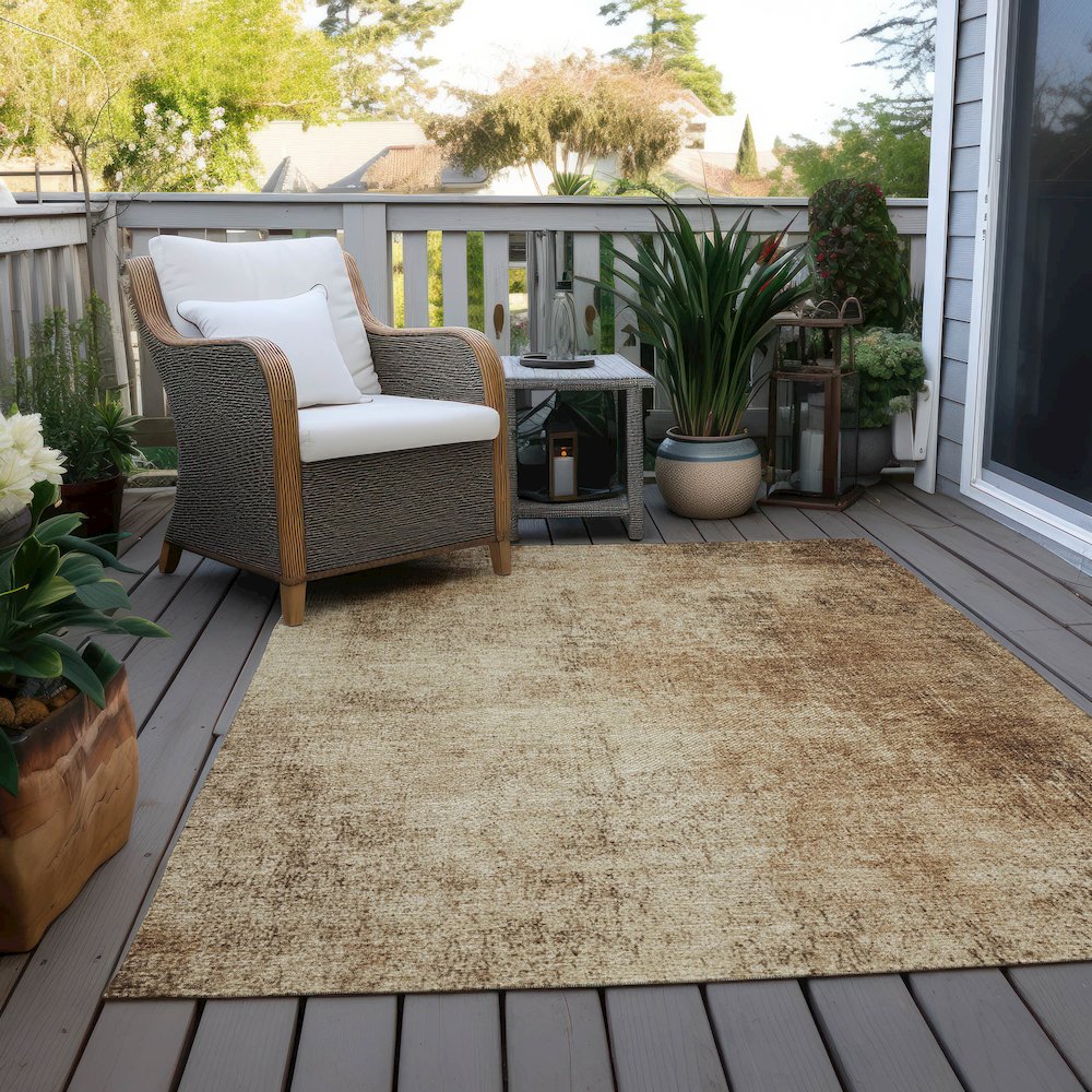 Machine Washable Indoor/Outdoor Chantille Beige 2'6" x 3'10" Rug. Picture 7