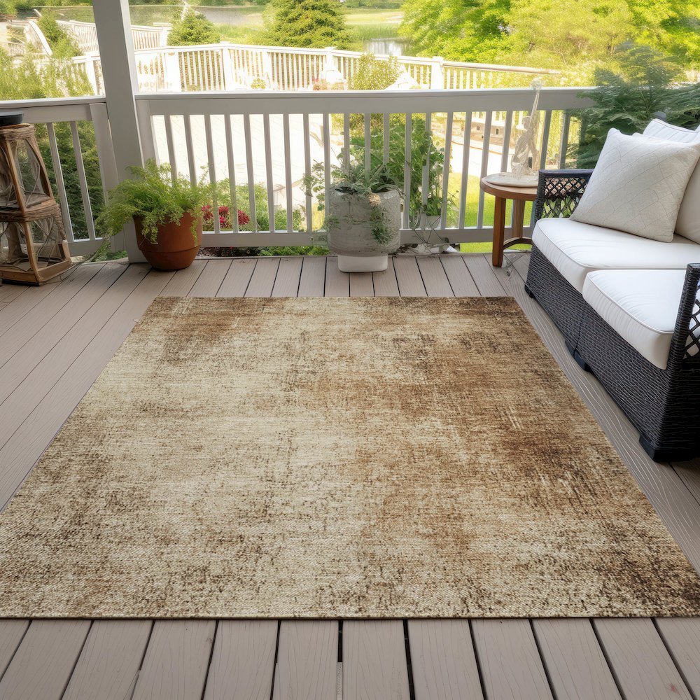 Machine Washable Indoor/Outdoor Chantille Beige 2'6" x 3'10" Rug. Picture 8