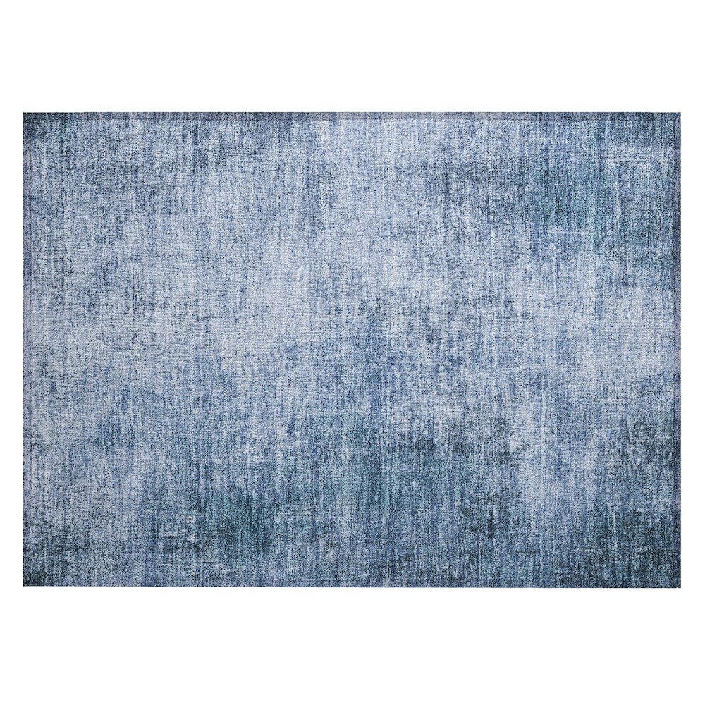 Machine Washable Indoor/Outdoor Chantille Blue 1'8" x 2'6" Rug. Picture 1