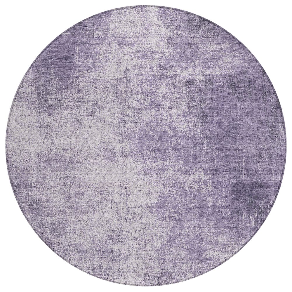 Machine Washable Indoor/Outdoor Chantille Lavender 8' x 8' Round Rug. Picture 1