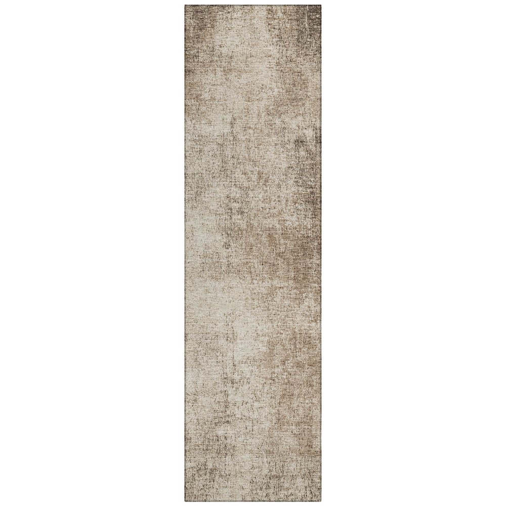 Machine Washable Indoor/Outdoor Chantille Taupe 2'3" x 7'6" Runner Rug. Picture 1